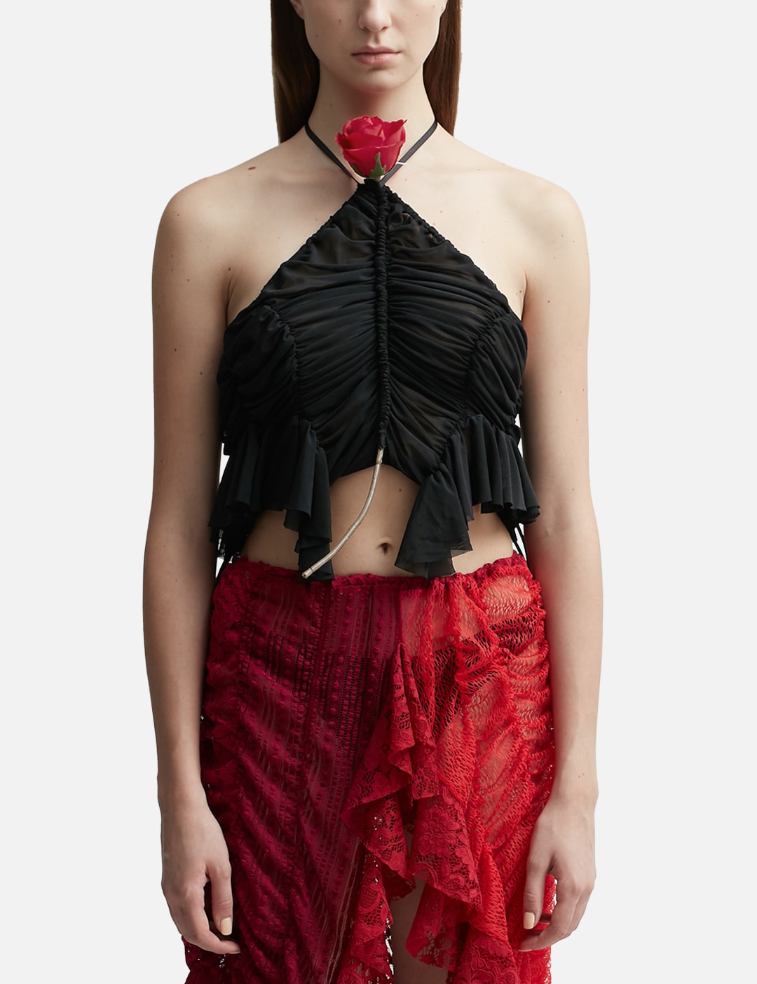 Mini Flower Ruched Tank Top view 6