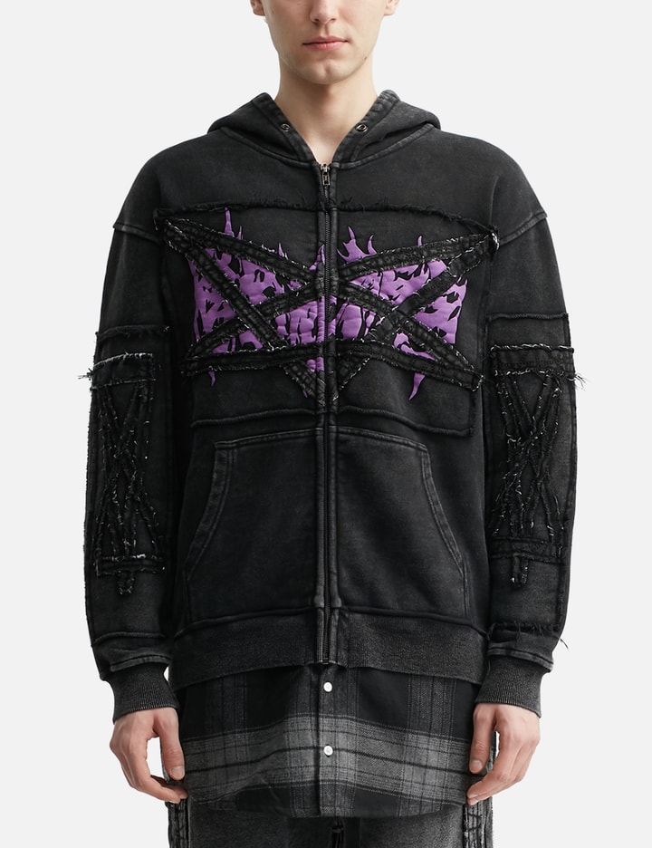 Pent Patch Flannel Zip Hoodie Placeholder Image