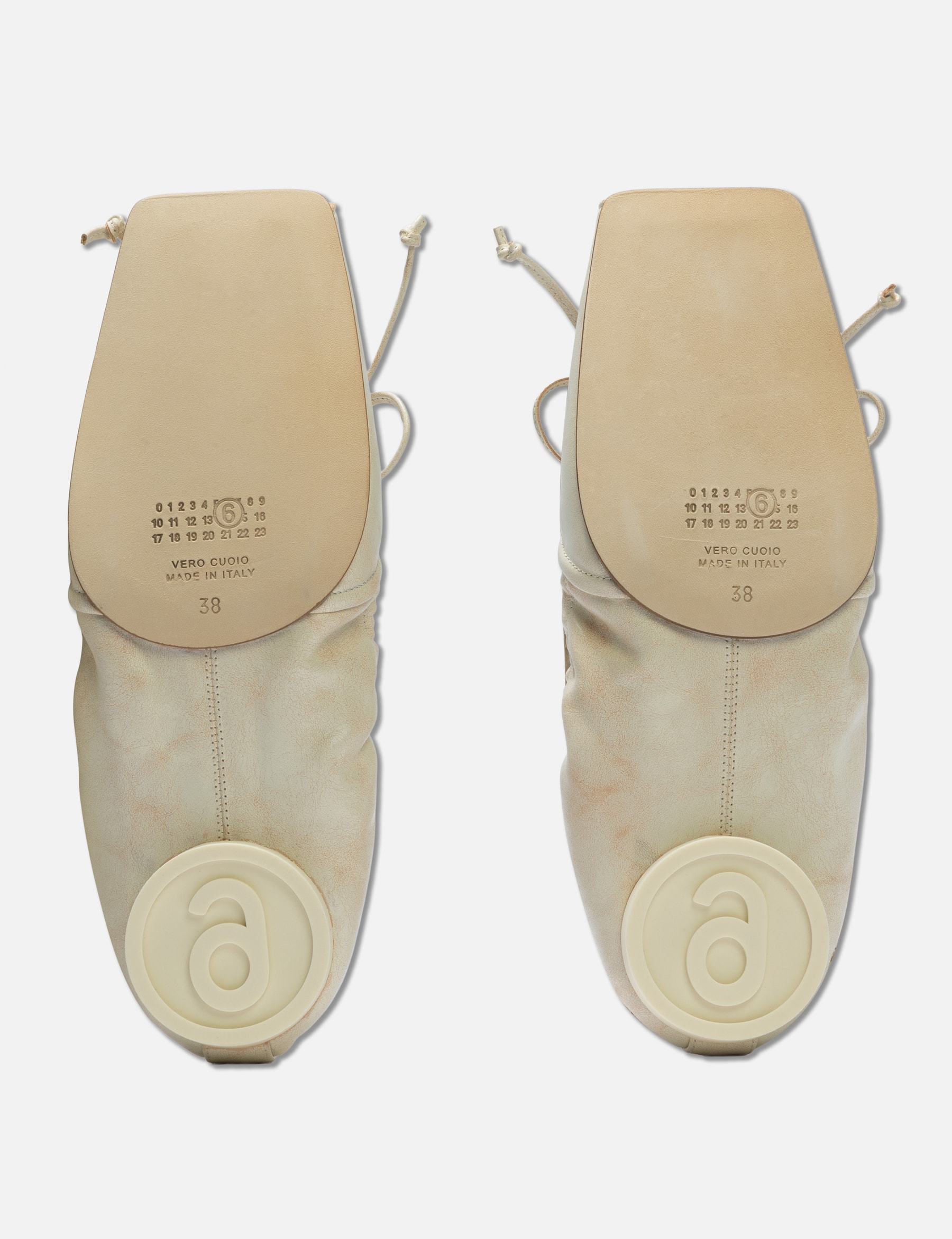 Square-Toe Leather Ballerina Shoes view 20