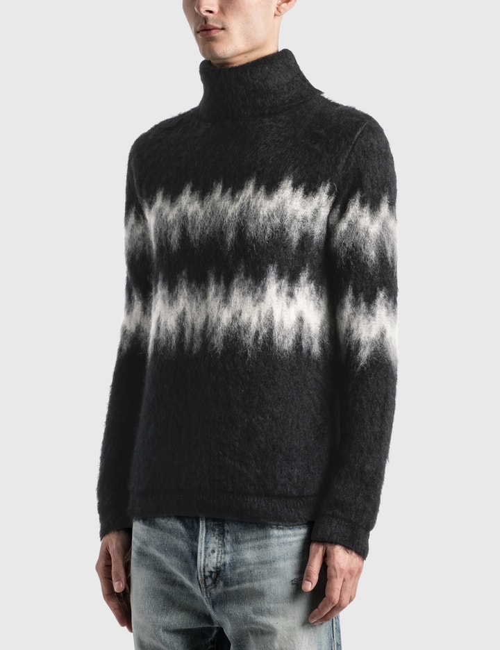 Brushed Knit Turtleneck Sweater In Mohair Intarsia Placeholder Image
