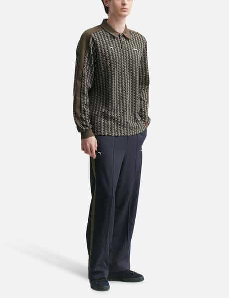 Puma JJJJound x Puma T7 Longsleeve Polo - Chocolate double-faced 