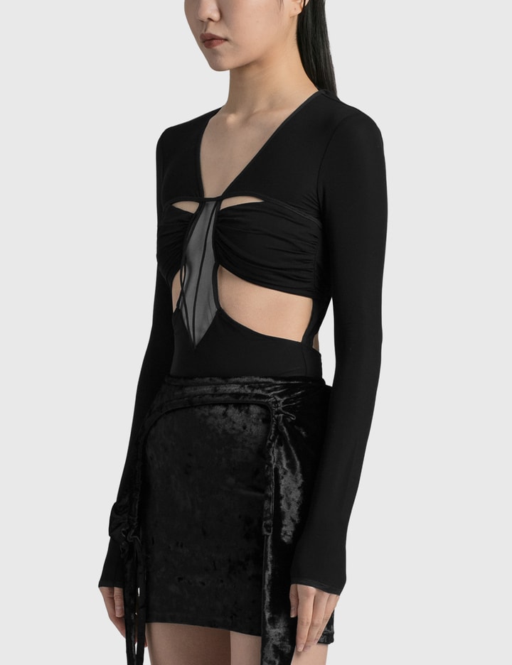 Gathered Bra Long Sleeve Bodysuit Placeholder Image