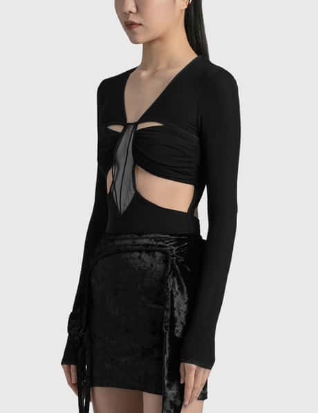 Gathered Bra Long Sleeve Bodysuit view 10