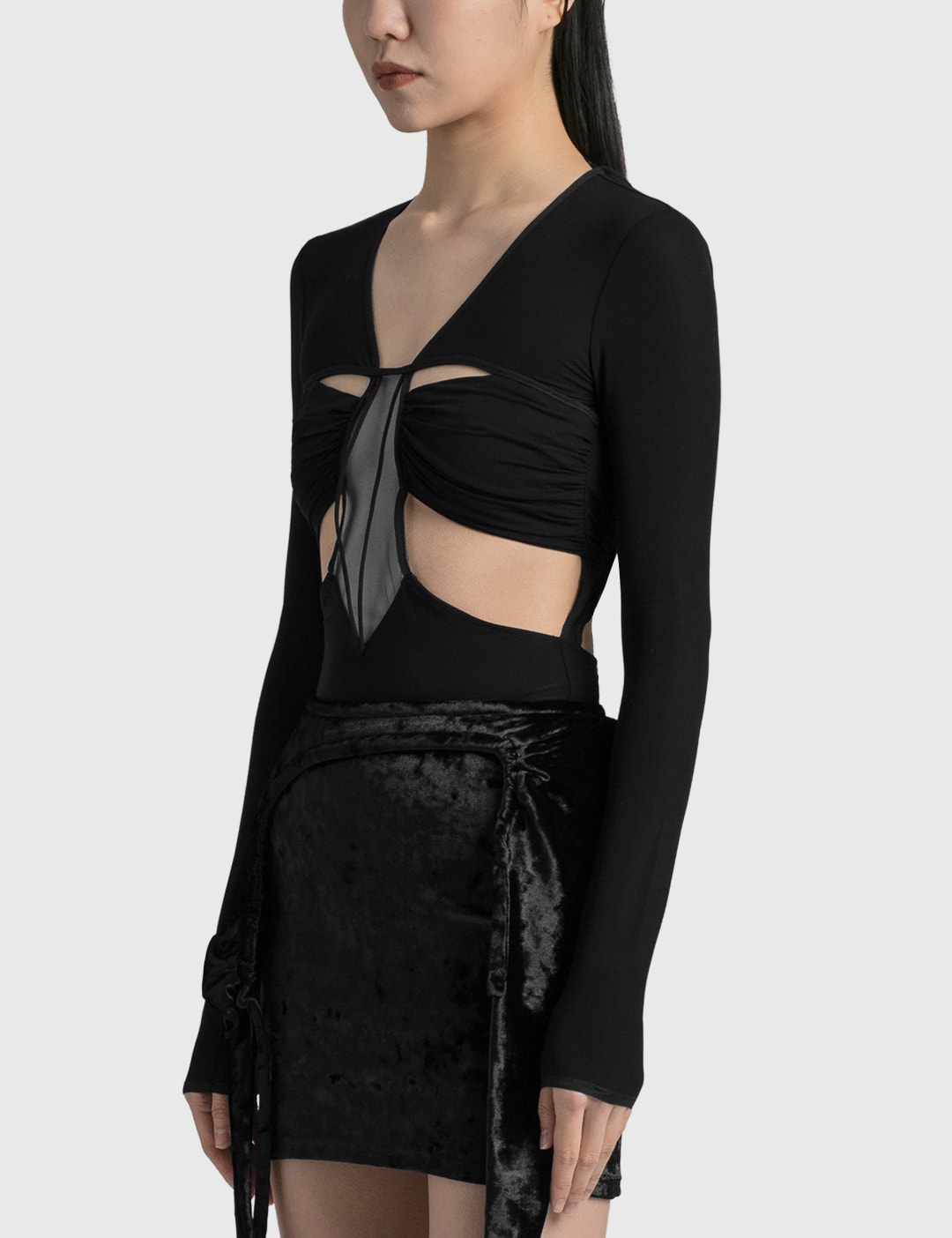 Gathered Bra Long Sleeve Bodysuit view 18