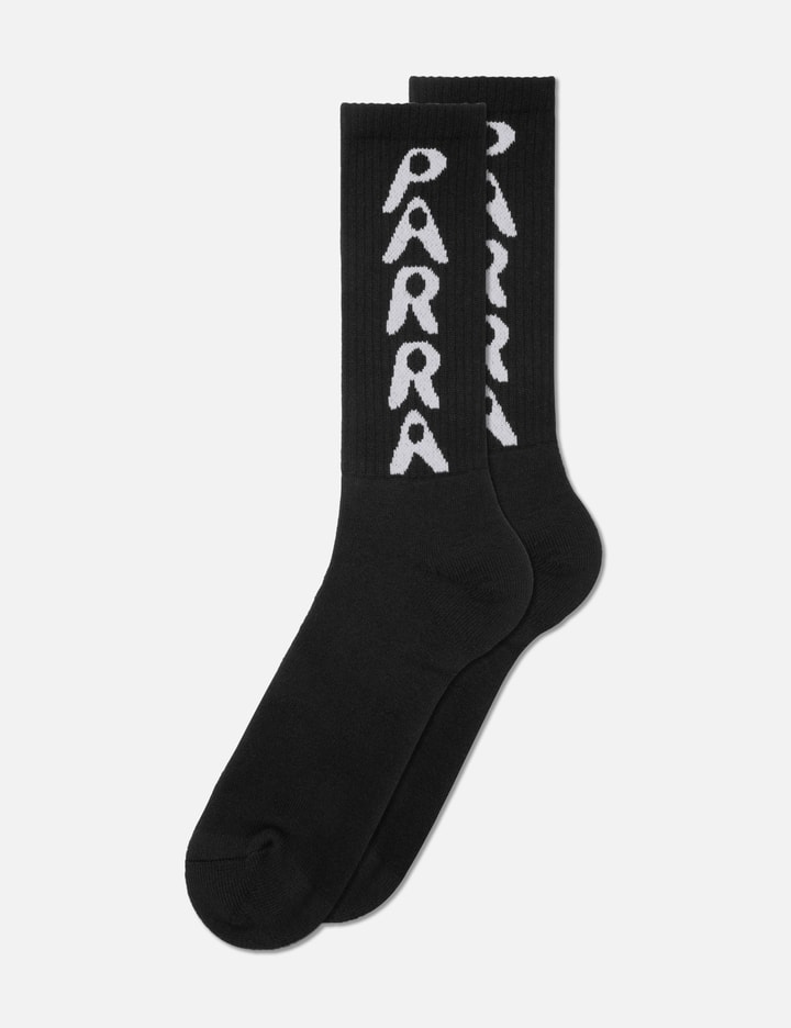 By Parra Hole Logo Crew Socks In Black