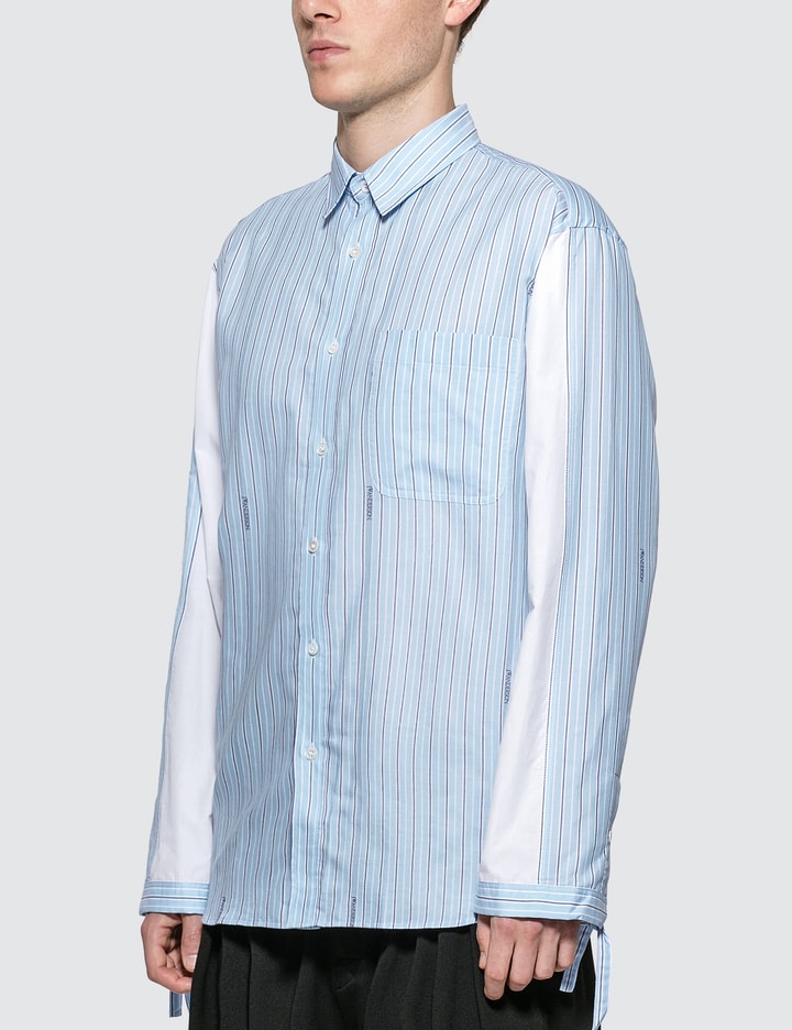 Drawstring Colorblock Logo Stripe Shirt Placeholder Image