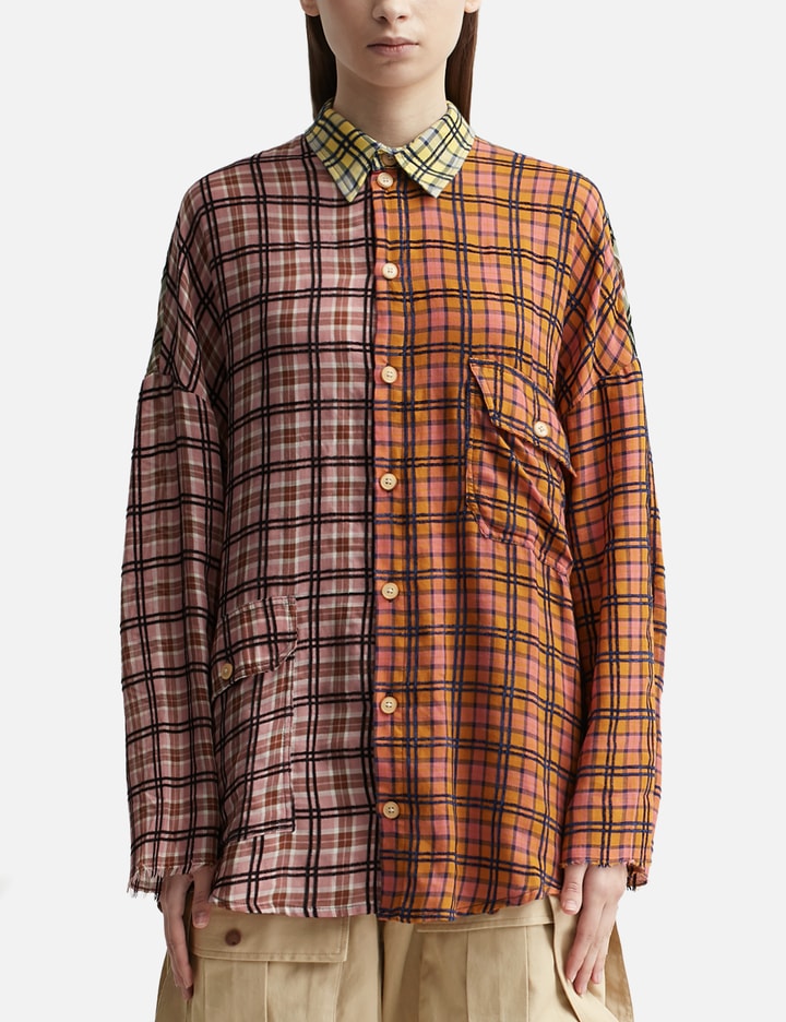 Unisex Patchwork Check Shirt Placeholder Image