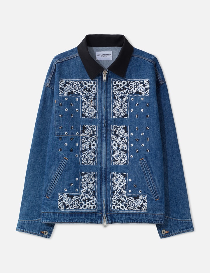 NÒMARHYTHM TEXTILE Bandana Embroidery Denim Jacket