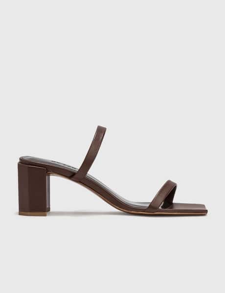 BY FAR TANYA SEQUOIA NAPPA LEATHER SANDALS
