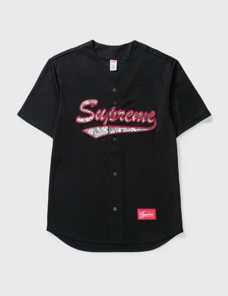 Supreme Supreme Snake Script Logo Baseball Shirt