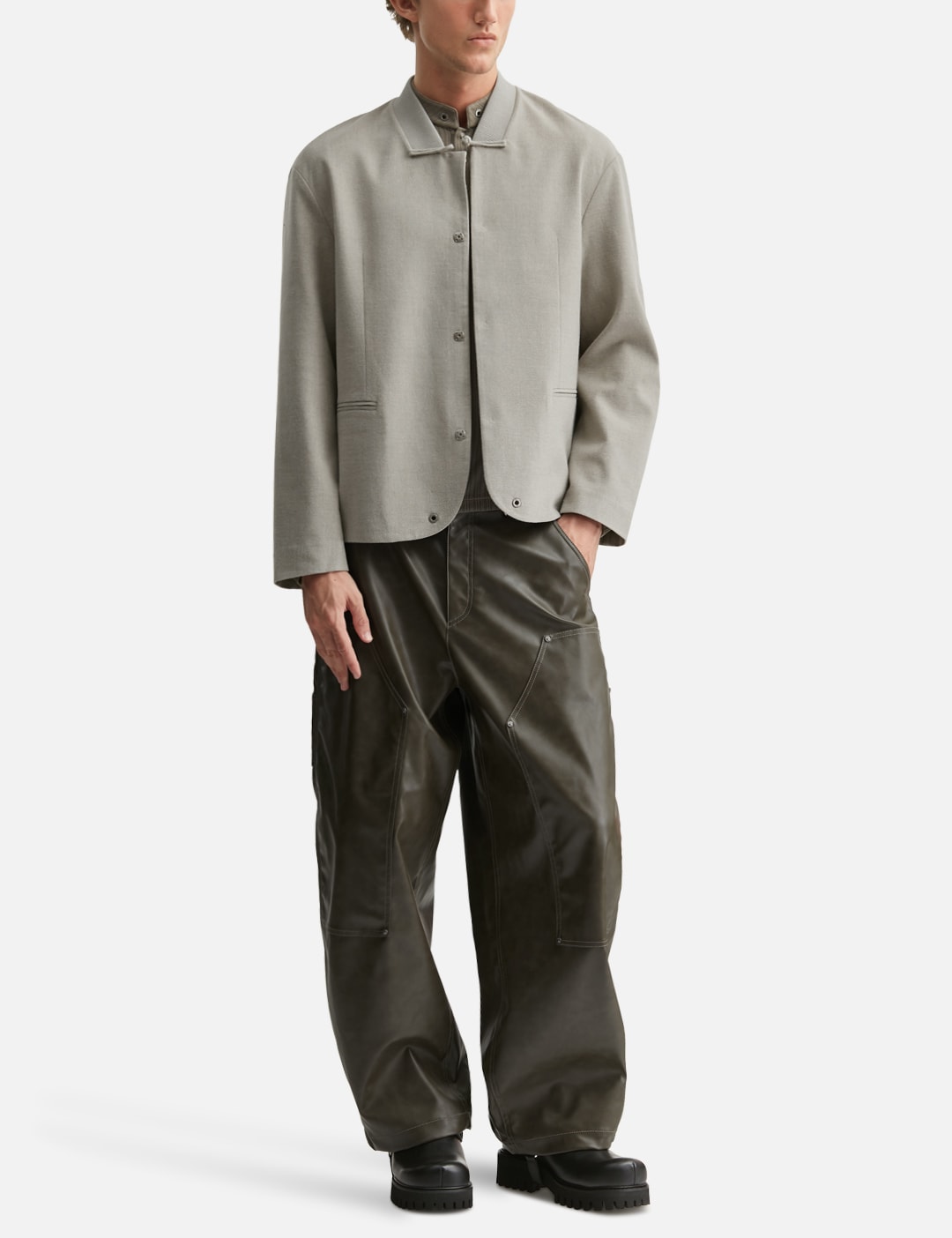 Reset Faux Leather Wide-Leg Trousers view 15
