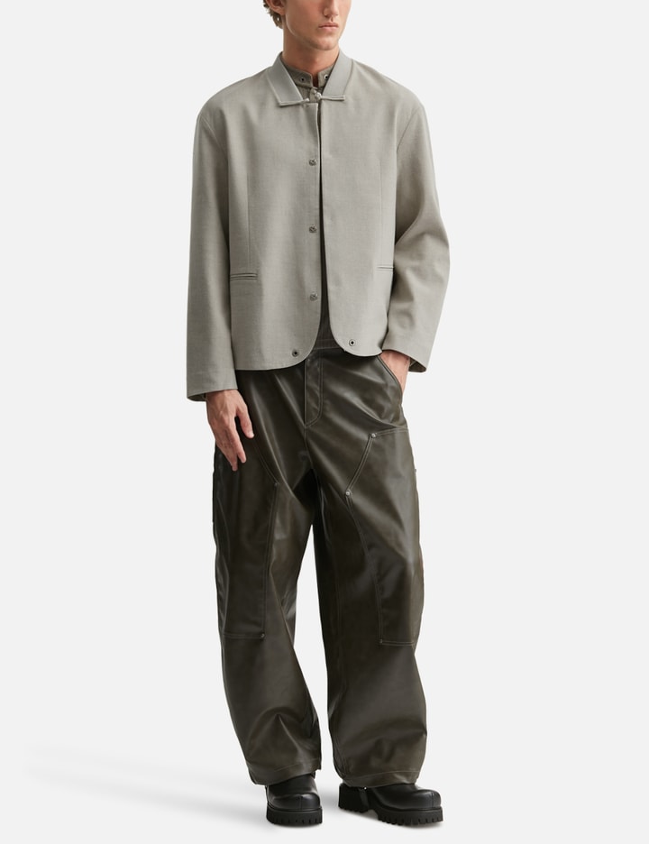 TEAM WANG design Reset Faux Leather Wide-Leg Trousers