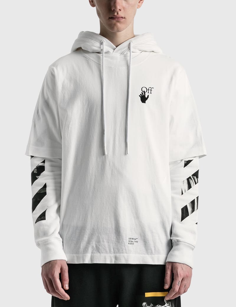 OFF-WHITE x Post Archive Faction Embroidered Hoodie White