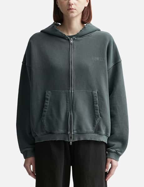 Hypebeast GARMENT DYED LOGO ZIP-UP HOODIE