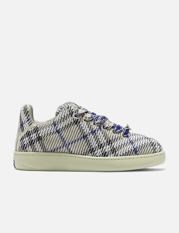 Burberry Check Knit Box Sneakers In Neutral