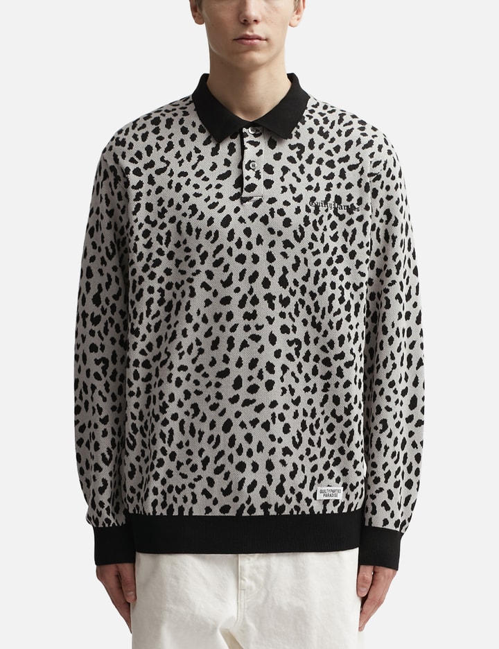 Leopard Knit Polo Shirt Placeholder Image