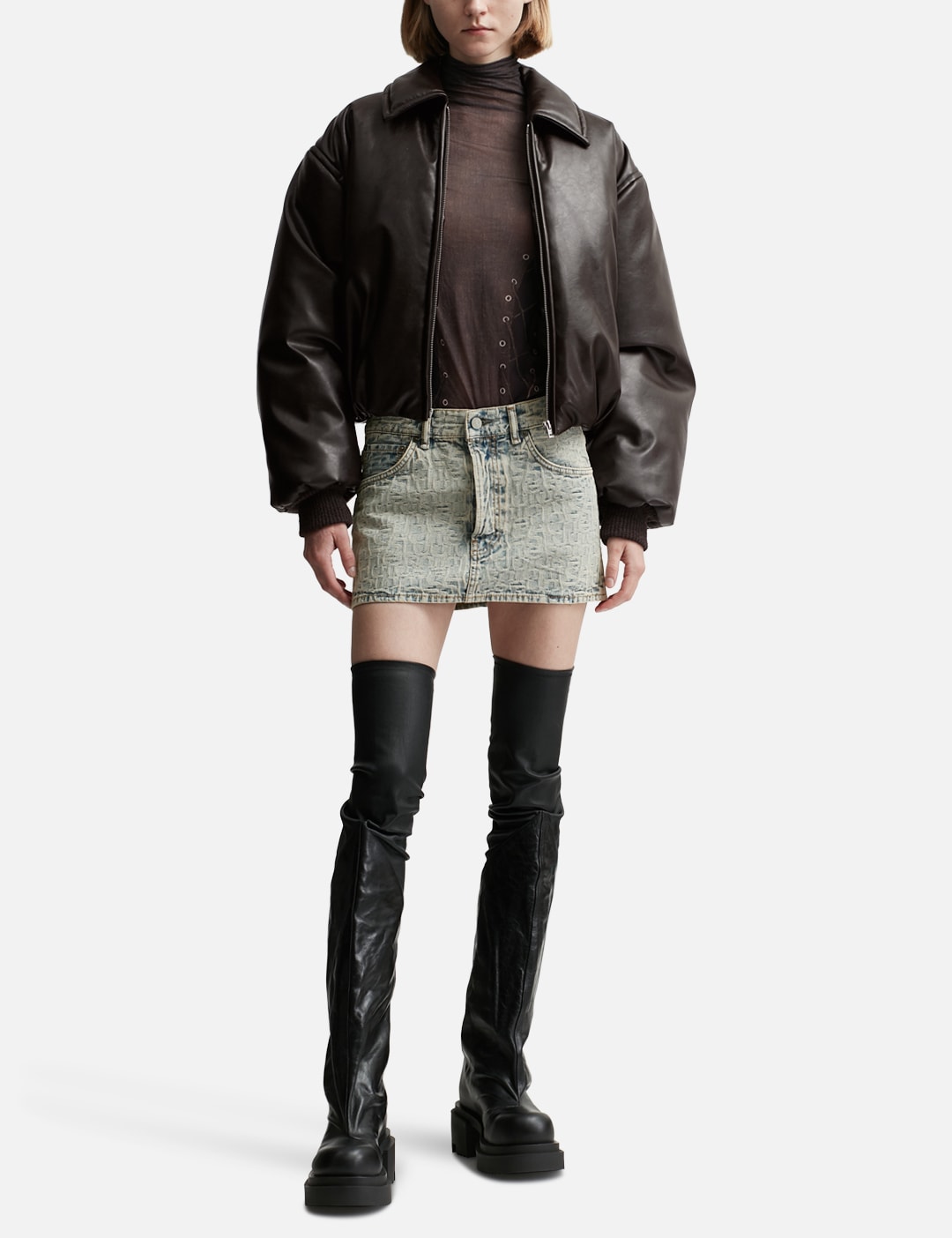 Monogram Denim Mini Skirt view 16