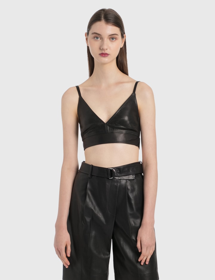 Faux Leather Bra Top