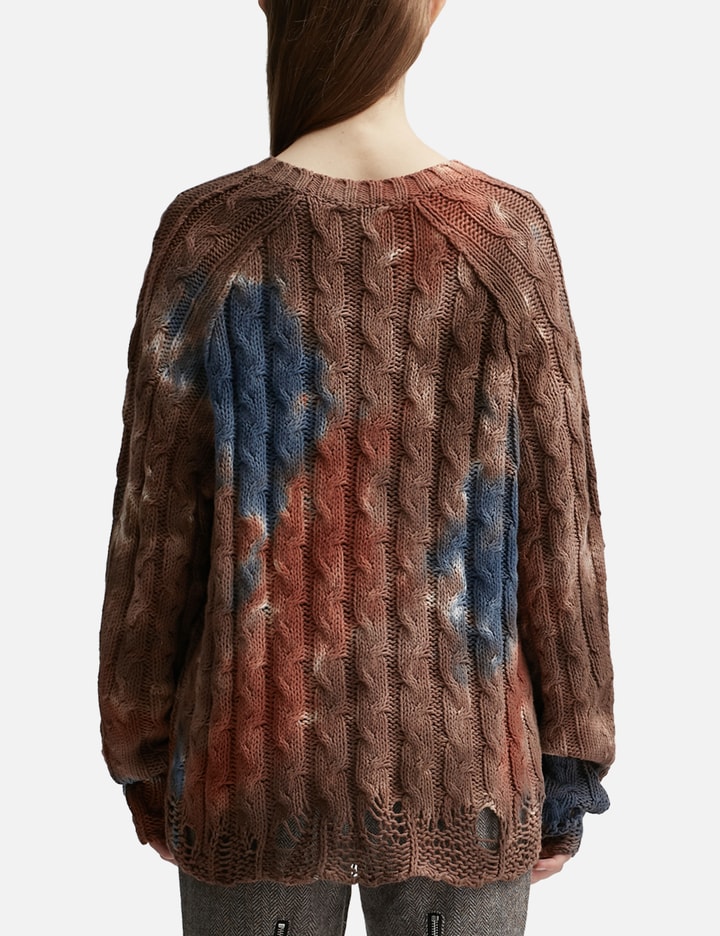 TIE-DYE CABLE-KNIT JUMPER Placeholder Image