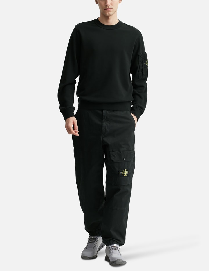 Stone Island Cotton Fleece Crewneck Sweatshirt With Seasonal Pocket