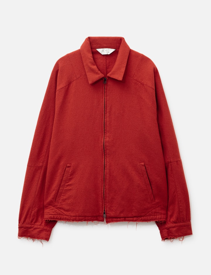 ANCELLM Shrink Wool Zip-Up Shirt Jacket