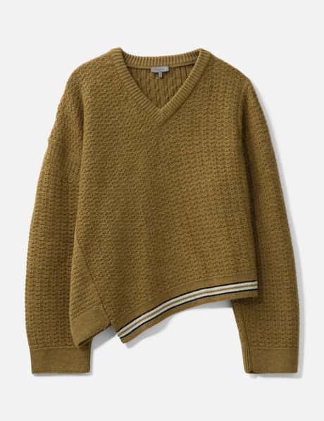 Lanvin Asymmetric V-Neck Knit Sweater