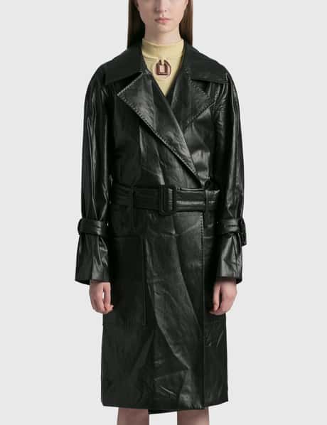 Kijun Faux Leather Trench Coat