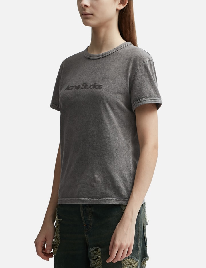 Shop Acne Studios Blurred Logo T-shirt In Grey