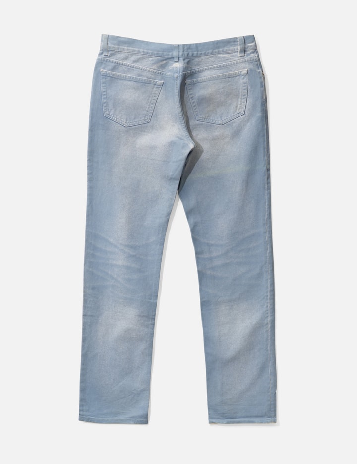 Shop Helmut Lang Overprinted Denim Jeans In Blue