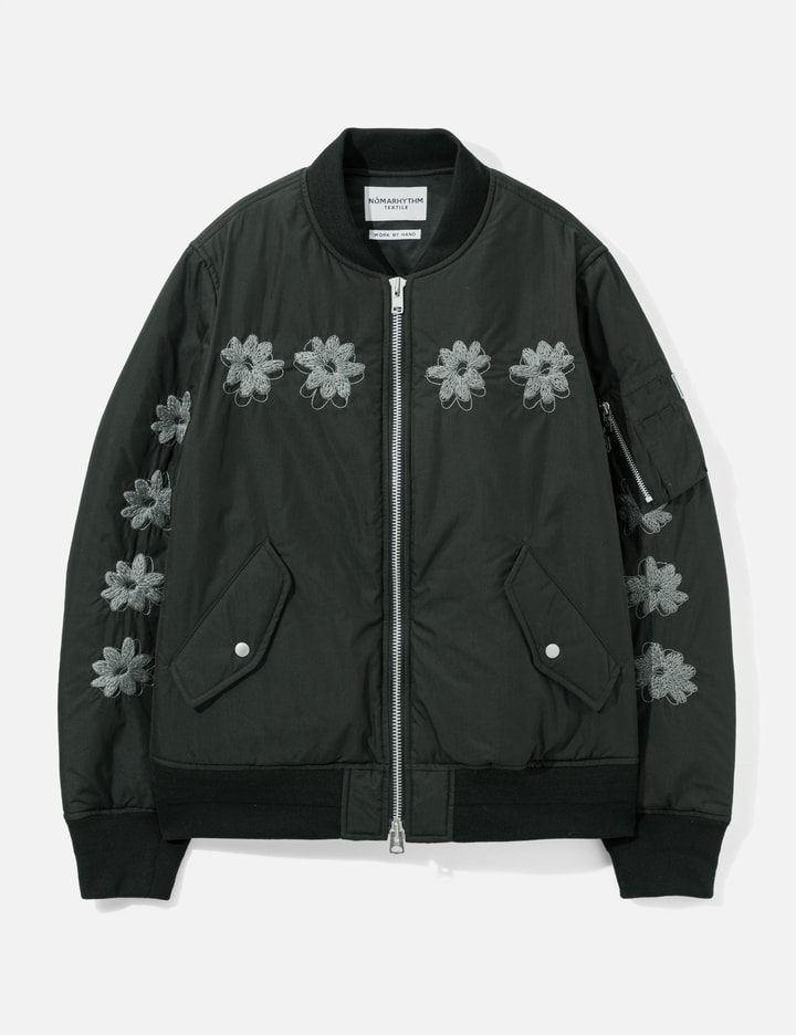 NÒMARHYTHM TEXTILE Flower Embroidery Flight Jacket