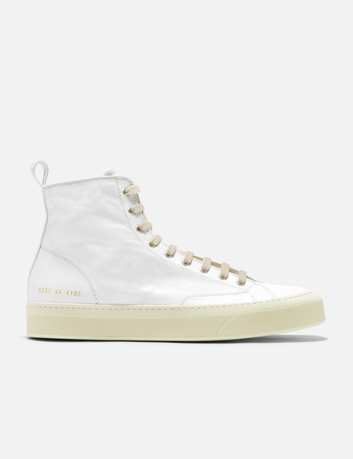 Shop Common Projects Tournament High Top Sneakers In White