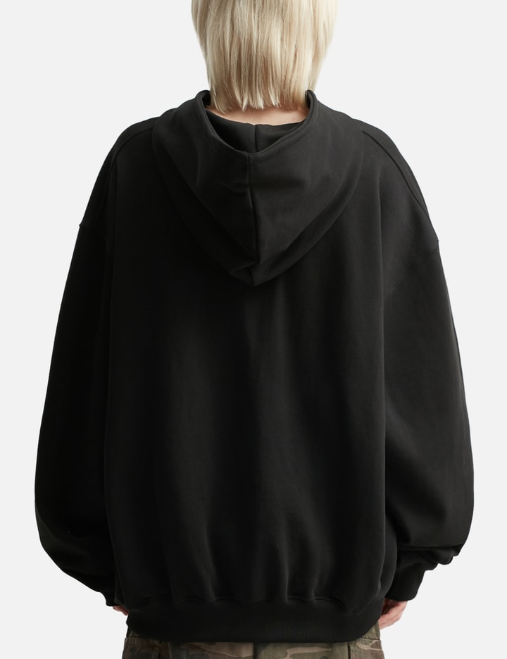 Studded Zip-up Hoodie Oversized Black Placeholder Image