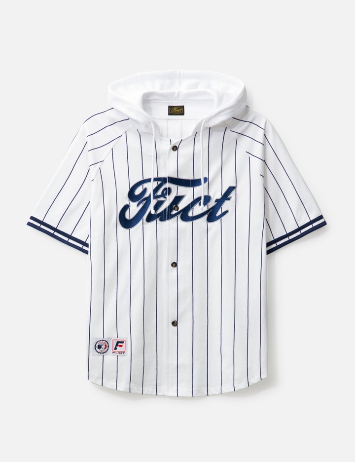 Shop Fuct Hooded Baseball Shirt In White