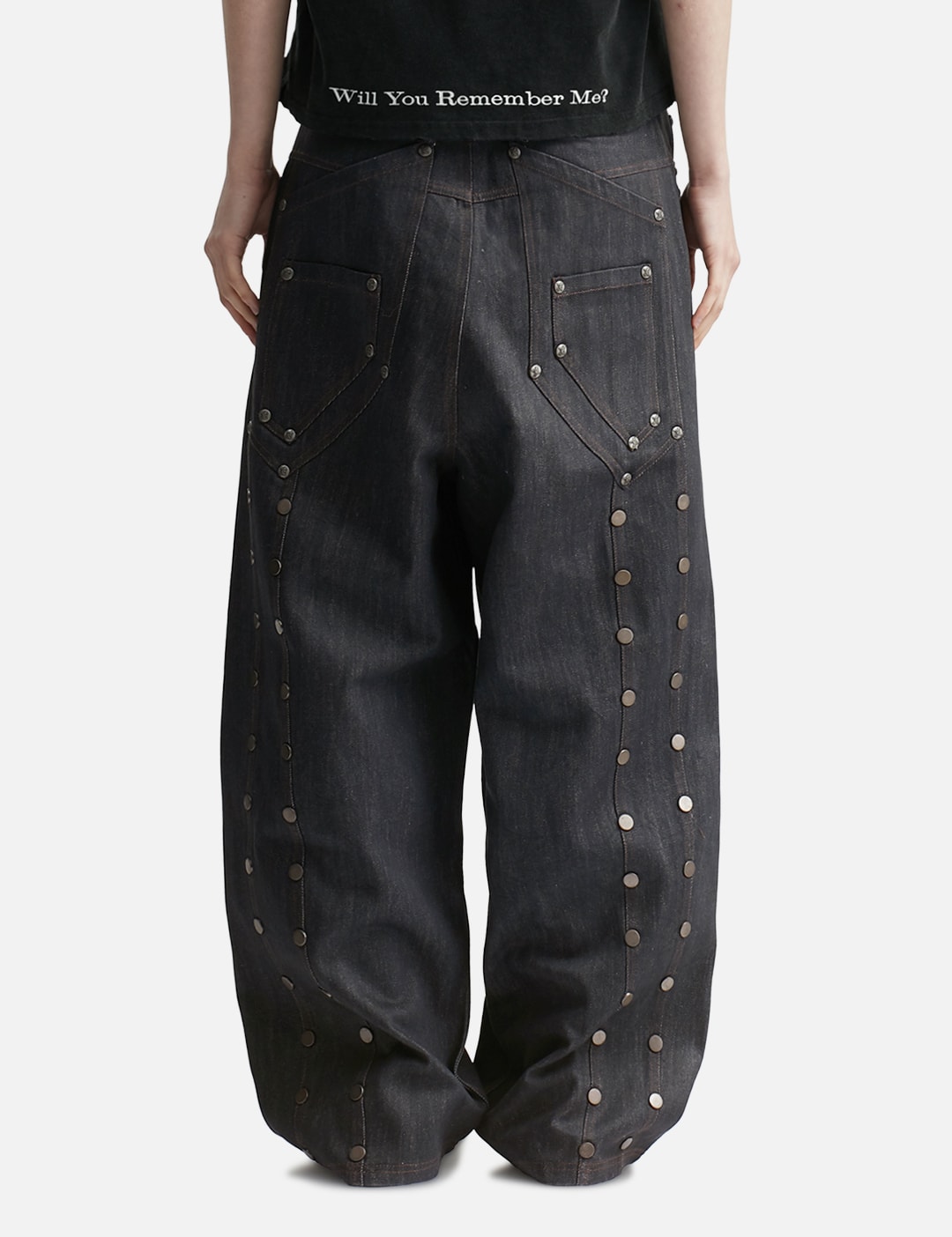 "Devlin" Studded Waxed Japanese Raw Denims In Blue view 13