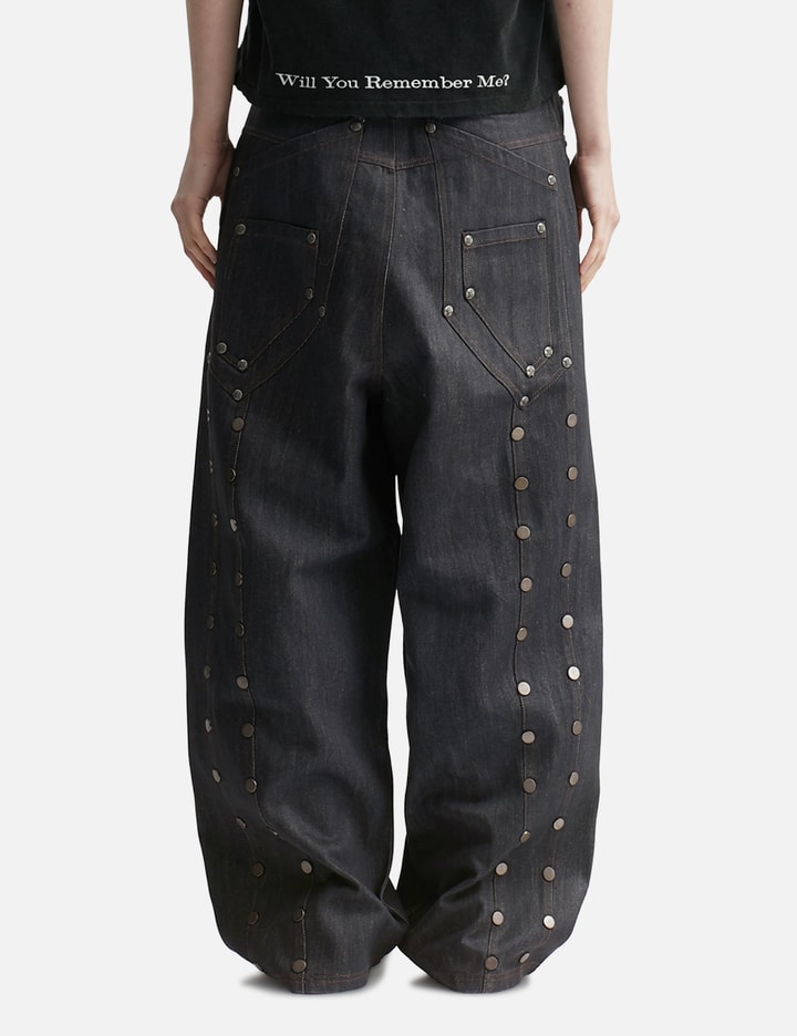 "Devlin" Studded Waxed Japanese Raw Denims In Blue view 4