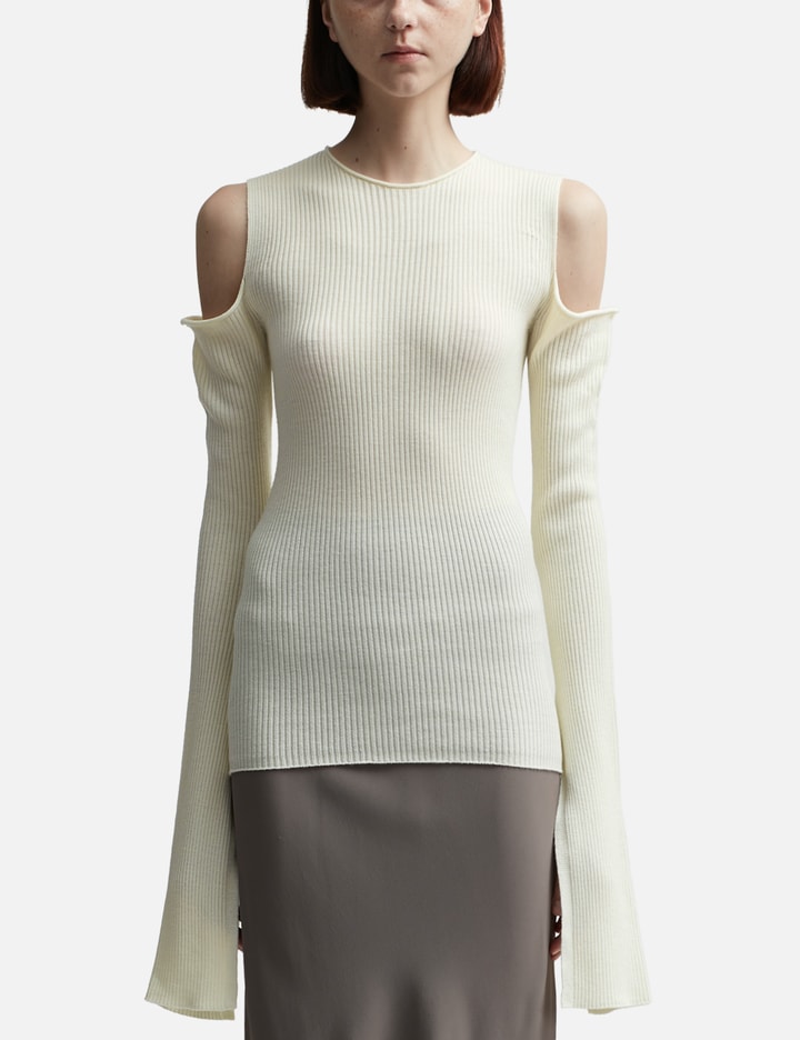 Rick Owens Cape Sleeve Knit In White