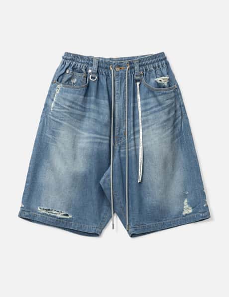 Mastermind Japan DISTRESSED EASY DENIM SHORTS