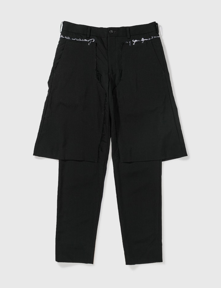 CDG HOMME PLUSRAW EDGE WITH LAYER LONG PANTS Placeholder Image