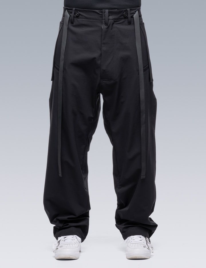 Acronym P17-ds Cropped Spiked Belted Schoeller® Dryskin™ Trousers In Black
