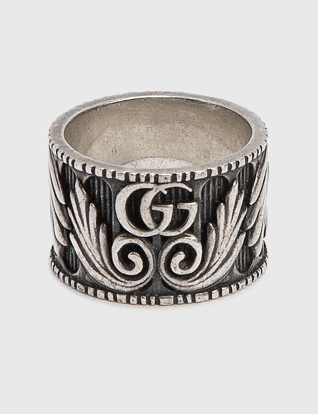 discretie kruipen Over instelling Gucci - Gucci Logo Silver Ring | HBX - Globally Curated Fashion and  Lifestyle by Hypebeast