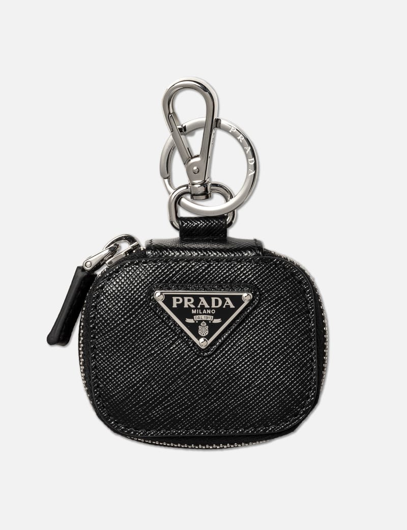 PRADA-Prada Saffiano Triangle Logo Leather Zip Around Change Purse 2MM003