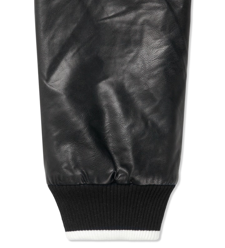 Black Wool Ultrasuede Baseball Jacket Placeholder Image