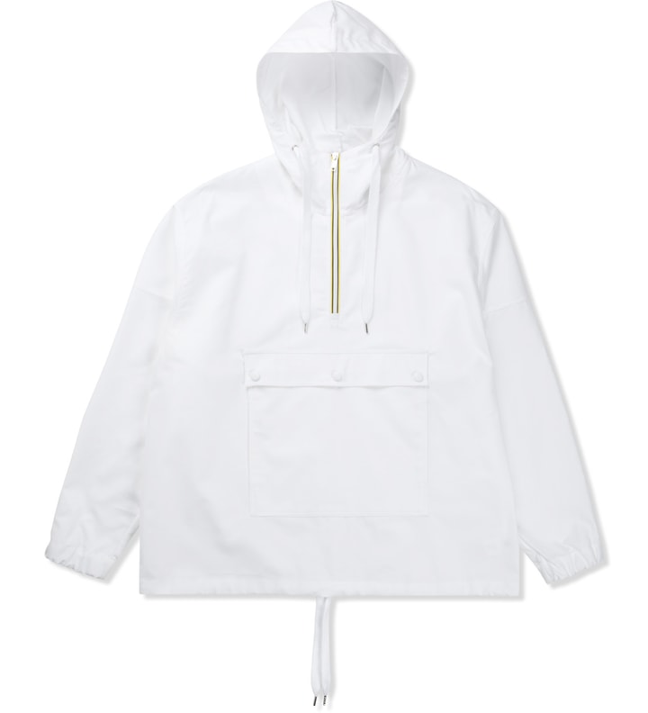 White Hooded Windbreaker Shirt Placeholder Image