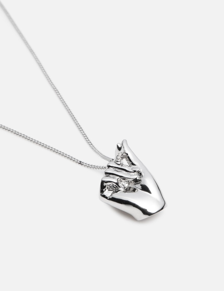 Shop Y/project Mini Finger Heart Pendant Necklace In Silver