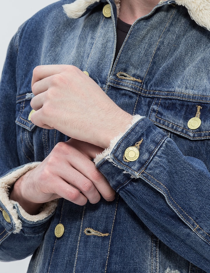 Denim Flame Trucker Jacket Placeholder Image