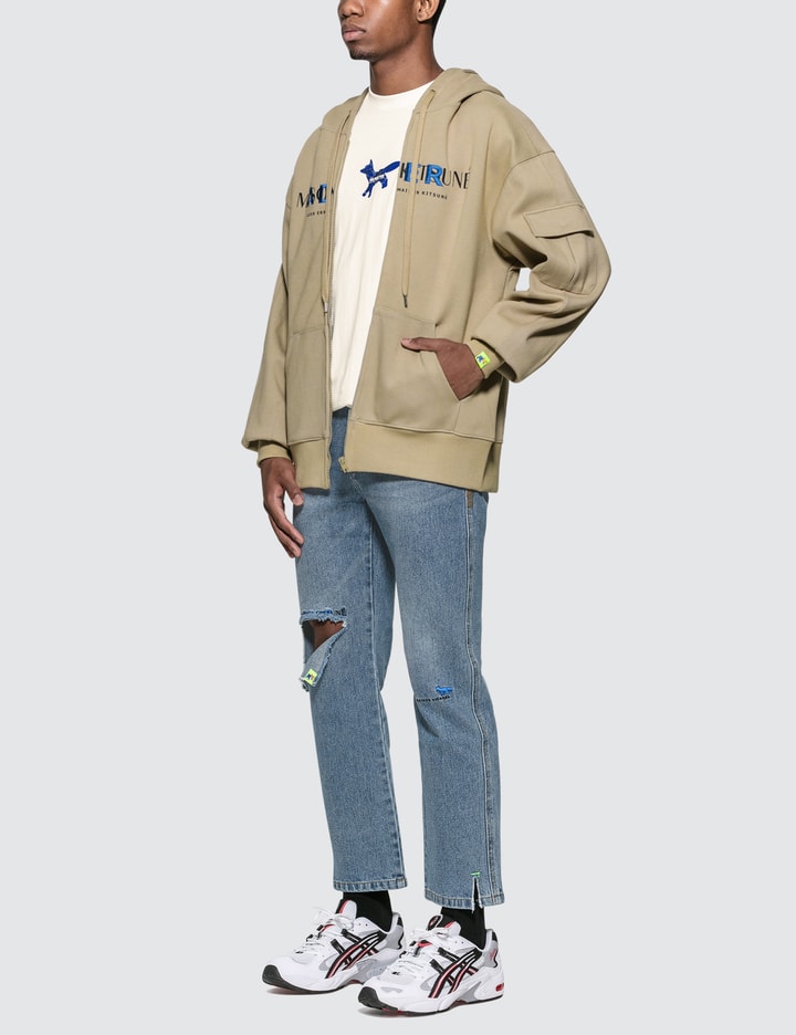 Ader Error x Maison Kitsune Fox Mustache Zip-Up Hoodie Placeholder Image