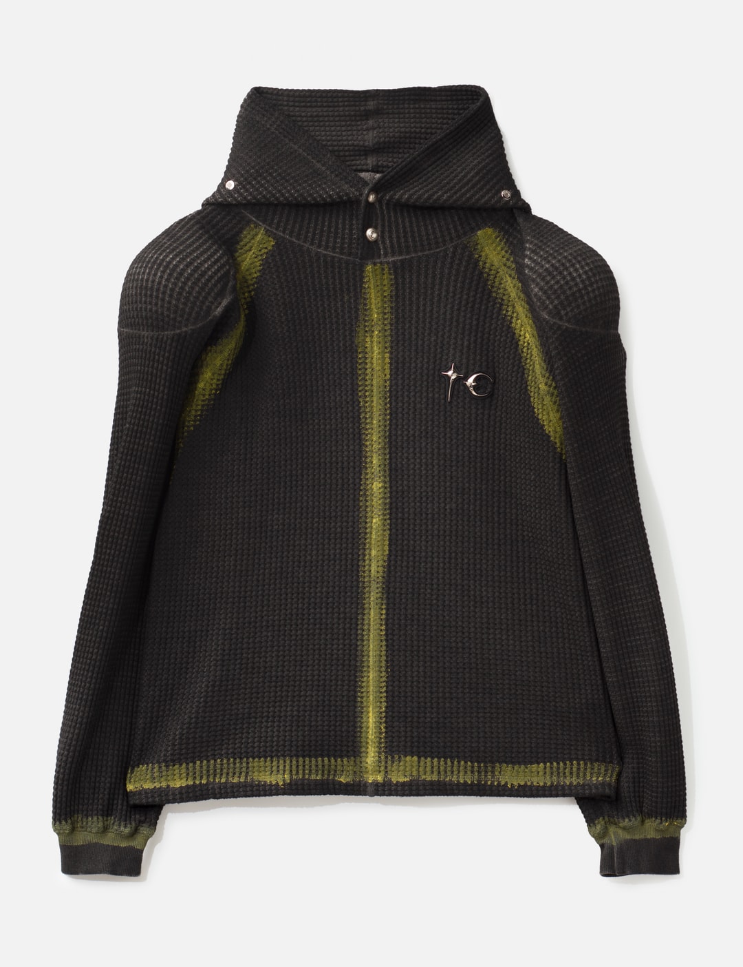 Bulk Shoulder Painted Line Waffle Hoodie