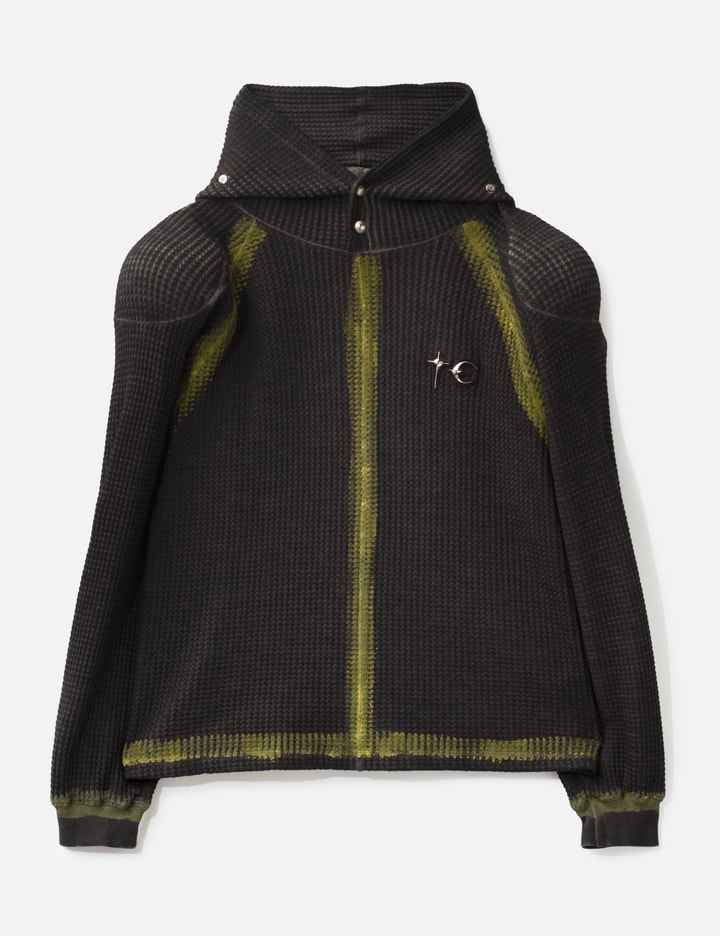 THUG CLUB Bulk Shoulder Painted Line Waffle Hoodie