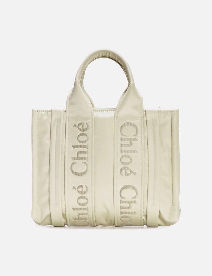 Shop Chloé Small Woody Tote In White