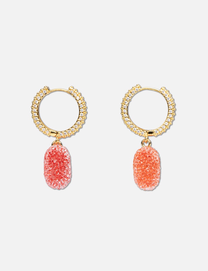 Shop Crystal Haze Jelly Heart Earrings In Pink